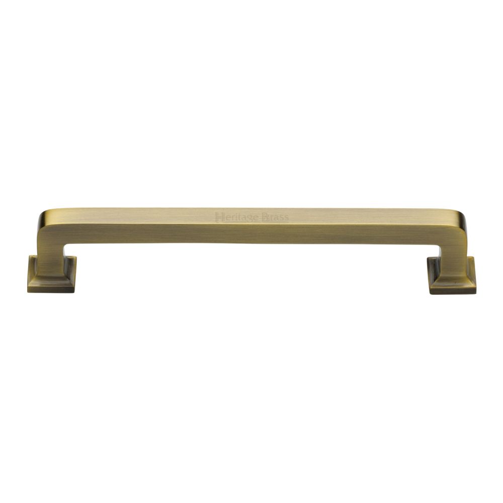 High quality image of Heritage Brass - Cabinet Pull Square Vintage Design 203mm CTC Antique Brass Finish | Sku. c3964-203-at | Trade Door Handles, Kendal.