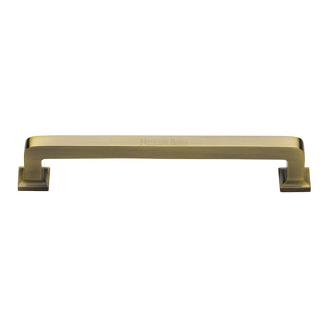 High quality image of Heritage Brass - Cabinet Pull Square Vintage Design 203mm CTC Antique Brass Finish | Sku. c3964-203-at | Trade Door Handles, Kendal.