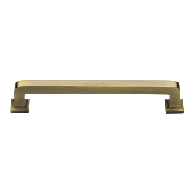 High quality image of Heritage Brass - Cabinet Pull Square Vintage Design 203mm CTC Antique Brass Finish | Sku. c3964-203-at | Trade Door Handles, Kendal.