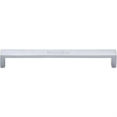 Heritage Brass Cabinet Pull Wide Metro Design 203mm CTC Satin Chrome Finish
