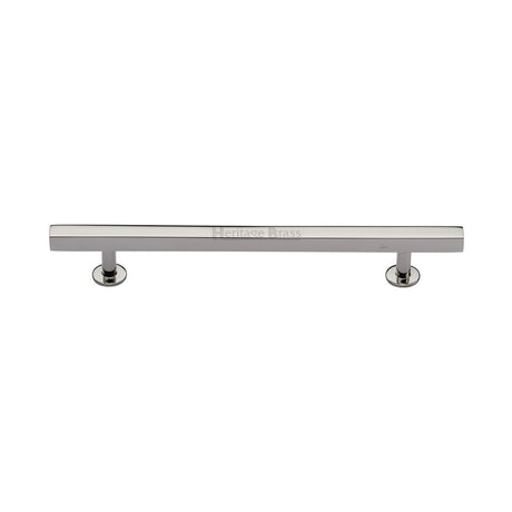 High quality image of Heritage Brass - Cabinet Pull Square Design 160mm CTC Polished Nickel Finish | Sku. c4760-160-pnf | Trade Door Handles, Kendal.