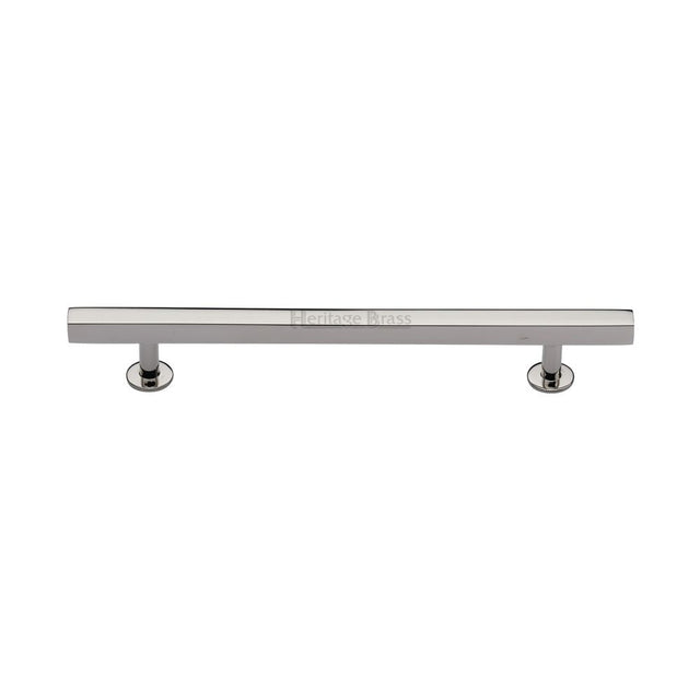High quality image of Heritage Brass - Cabinet Pull Square Design 160mm CTC Polished Nickel Finish | Sku. c4760-160-pnf | Trade Door Handles, Kendal.