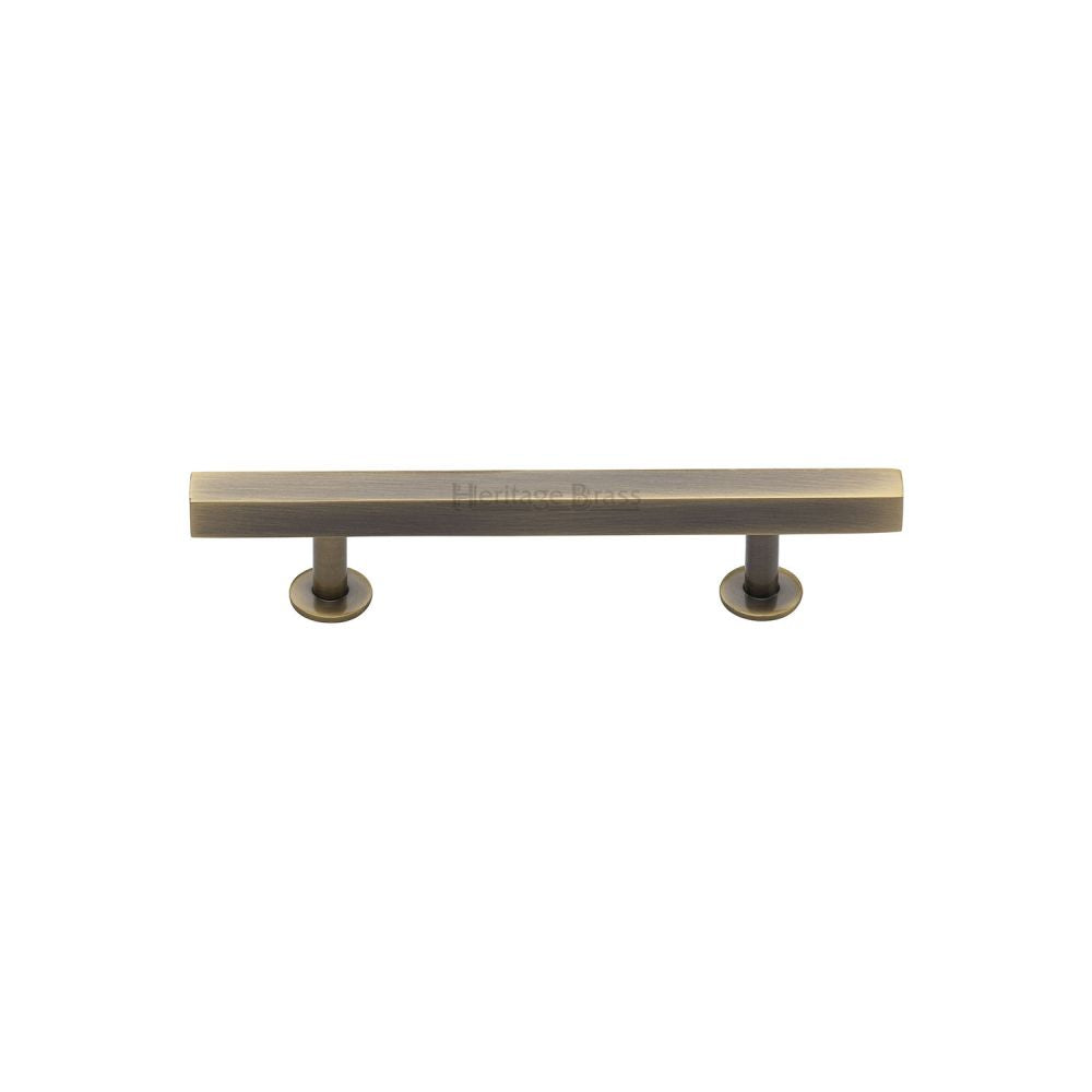 High quality image of Heritage Brass - Cabinet Pull Square Design 96mm CTC Antique Brass Finish | Sku. c4760-96-at | Trade Door Handles, Kendal.