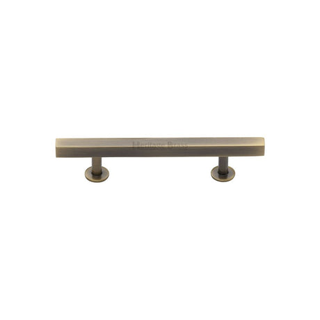 High quality image of Heritage Brass - Cabinet Pull Square Design 96mm CTC Antique Brass Finish | Sku. c4760-96-at | Trade Door Handles, Kendal.