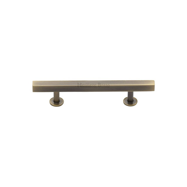 High quality image of Heritage Brass - Cabinet Pull Square Design 96mm CTC Antique Brass Finish | Sku. c4760-96-at | Trade Door Handles, Kendal.
