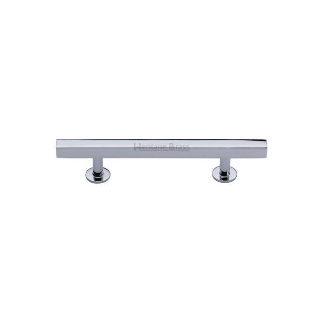 High quality image of Heritage Brass - Cabinet Pull Square Design 96mm CTC Polished Chrome Finish | Sku. c4760-96-pc | Trade Door Handles, Kendal.