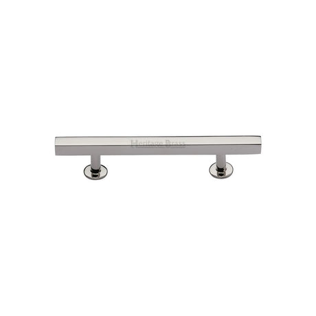 High quality image of Heritage Brass - Cabinet Pull Square Design 96mm CTC Polished Nickel Finish | Sku. c4760-96-pnf | Trade Door Handles, Kendal.