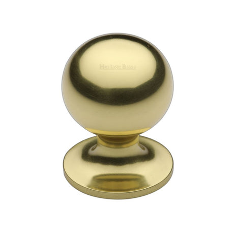 High quality image of Heritage Brass - Cabinet Knob Ball Design 25mm Polished Brass Finish | Sku. c8321-25-pb | Trade Door Handles, Kendal.