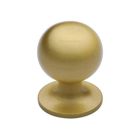 High quality image of Heritage Brass - Cabinet Knob Ball Design 25mm Satin Brass Finish | Sku. c8321-25-sb | Trade Door Handles, Kendal.