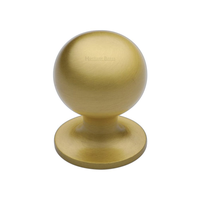 High quality image of Heritage Brass - Cabinet Knob Ball Design 25mm Satin Brass Finish | Sku. c8321-25-sb | Trade Door Handles, Kendal.