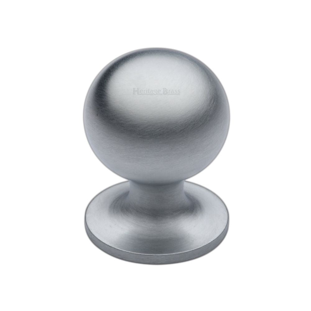High quality image of Heritage Brass - Cabinet Knob Ball Design 25mm Satin Chrome Finish | Sku. c8321-25-sc | Trade Door Handles, Kendal.