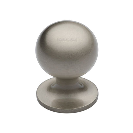 High quality image of Heritage Brass - Cabinet Knob Ball Design 25mm Satin Nickel Finish | Sku. c8321-25-sn | Trade Door Handles, Kendal.