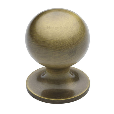 High quality image of Heritage Brass - Cabinet Knob Ball Design 38mm Antique Brass Finish | Sku. c8321-38-at | Trade Door Handles, Kendal.
