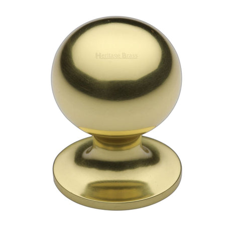 High quality image of Heritage Brass - Cabinet Knob Ball Design 38mm Polished Brass Finish | Sku. c8321-38-pb | Trade Door Handles, Kendal.