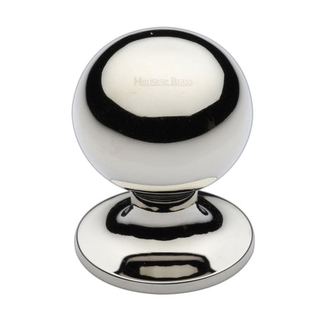 High quality image of Heritage Brass - Cabinet Knob Ball Design 38mm Polished Nickel Finish | Sku. c8321-38-pnf | Trade Door Handles, Kendal.