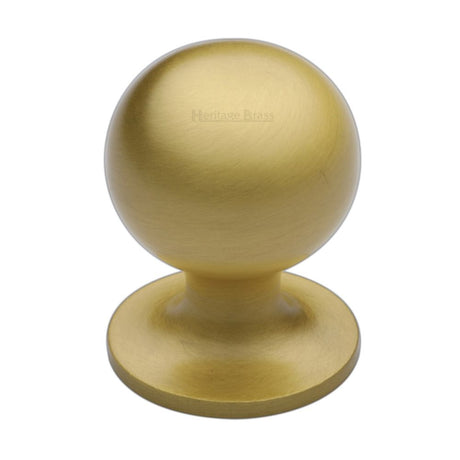 High quality image of Heritage Brass - Cabinet Knob Ball Design 38mm Satin Brass Finish | Sku. c8321-38-sb | Trade Door Handles, Kendal.