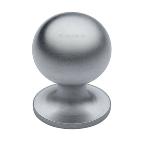 High quality image of Heritage Brass - Cabinet Knob Ball Design 38mm Satin Chrome Finish | Sku. c8321-38-sc | Trade Door Handles, Kendal.