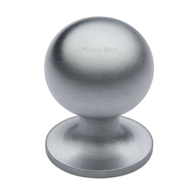 High quality image of Heritage Brass - Cabinet Knob Ball Design 38mm Satin Chrome Finish | Sku. c8321-38-sc | Trade Door Handles, Kendal.