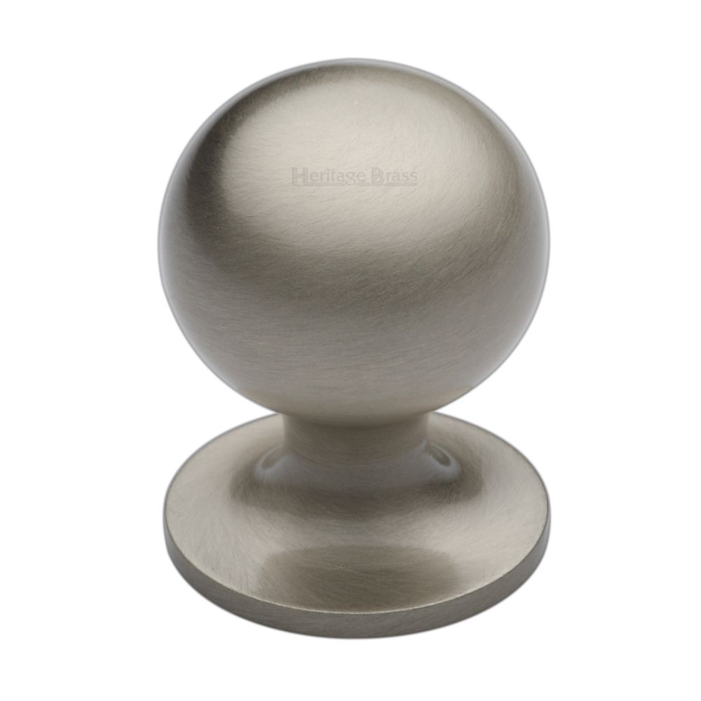 High quality image of Heritage Brass - Cabinet Knob Ball Design 38mm Satin Nickel Finish | Sku. c8321-38-sn | Trade Door Handles, Kendal.