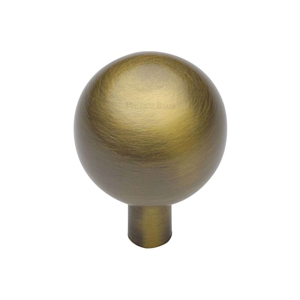 High quality image of Heritage Brass - Cabinet Knob Sphere Design 28mm Antique Brass Finish | Sku. c8323-28-at | Trade Door Handles, Kendal.