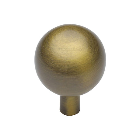 High quality image of Heritage Brass - Cabinet Knob Sphere Design 28mm Antique Brass Finish | Sku. c8323-28-at | Trade Door Handles, Kendal.