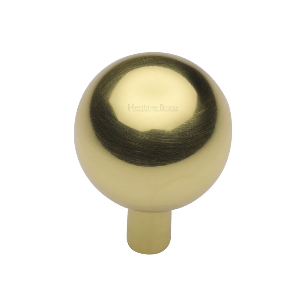 High quality image of Heritage Brass - Cabinet Knob Sphere Design 28mm Polished Brass Finish | Sku. c8323-28-pb | Trade Door Handles, Kendal.
