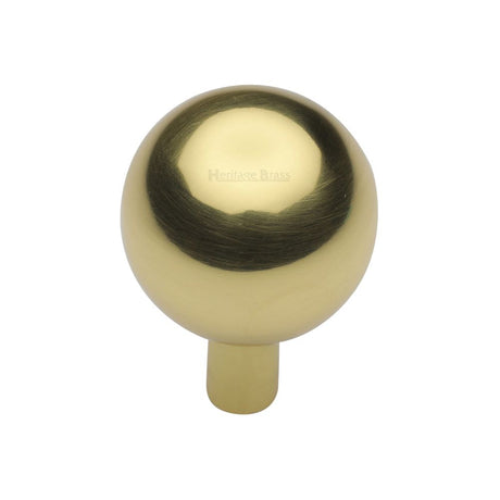 High quality image of Heritage Brass - Cabinet Knob Sphere Design 28mm Polished Brass Finish | Sku. c8323-28-pb | Trade Door Handles, Kendal.