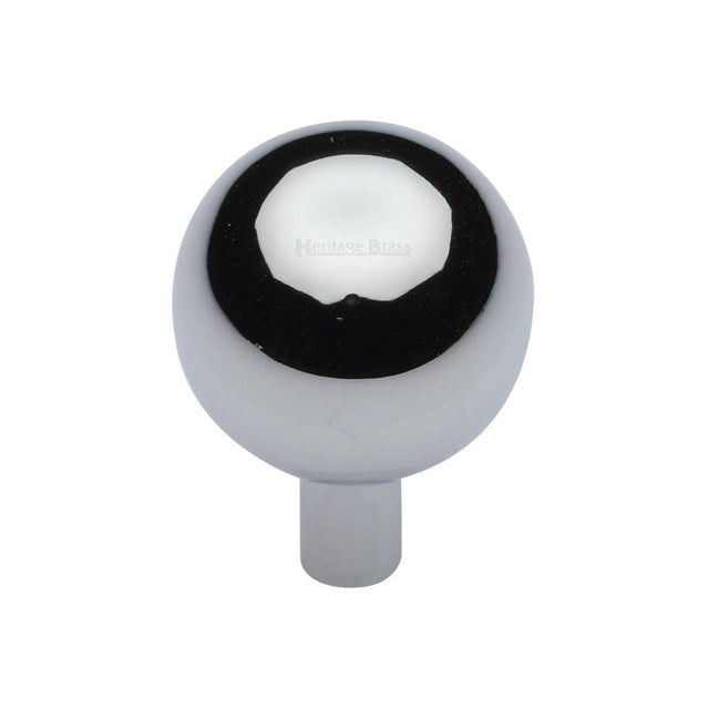 High quality image of Heritage Brass - Cabinet Knob Sphere Design 28mm Polished Chrome Finish | Sku. c8323-28-pc | Trade Door Handles, Kendal.