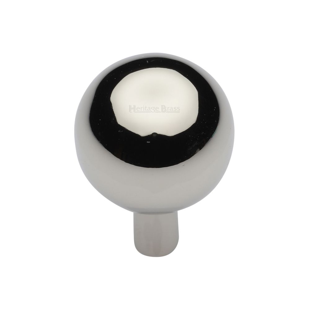 High quality image of Heritage Brass - Cabinet Knob Sphere Design 28mm Polished Nickel Finish | Sku. c8323-28-pnf | Trade Door Handles, Kendal.