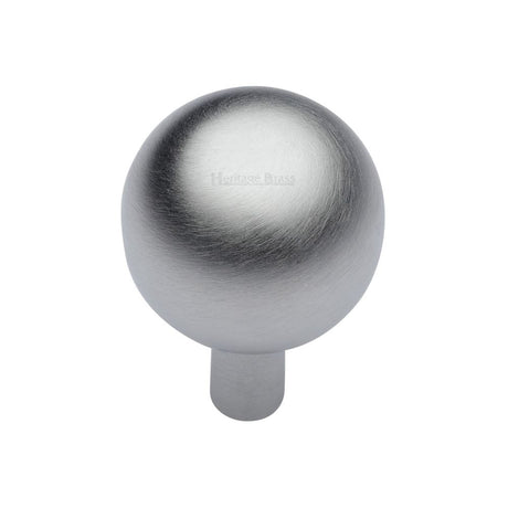 High quality image of Heritage Brass - Cabinet Knob Sphere Design 28mm Satin Chrome Finish | Sku. c8323-28-sc | Trade Door Handles, Kendal.