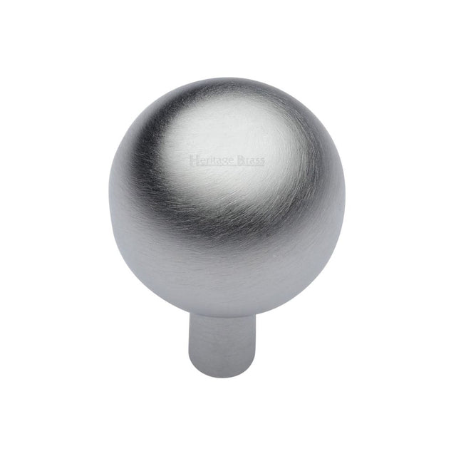 High quality image of Heritage Brass - Cabinet Knob Sphere Design 28mm Satin Chrome Finish | Sku. c8323-28-sc | Trade Door Handles, Kendal.