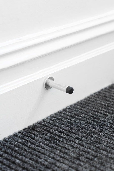 Carlisle Brass Door Furniture Polished Chrome / Projection Door Stop Carlisle Brass - Sprung Wall Mounted Doorstop On Rose - Polished Chrome
