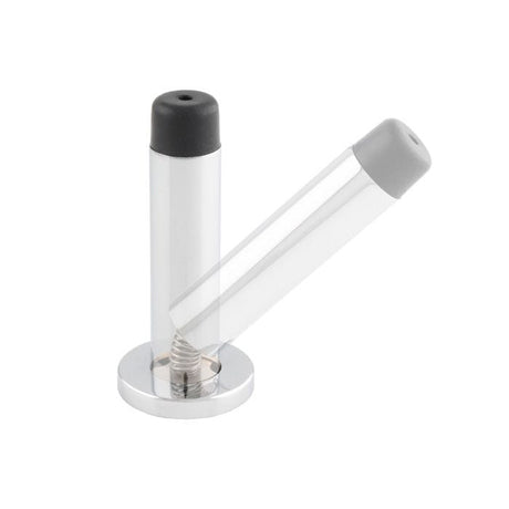 Carlisle Brass Door Furniture Polished Chrome / Projection Door Stop Carlisle Brass - Sprung Wall Mounted Doorstop On Rose - Polished Chrome