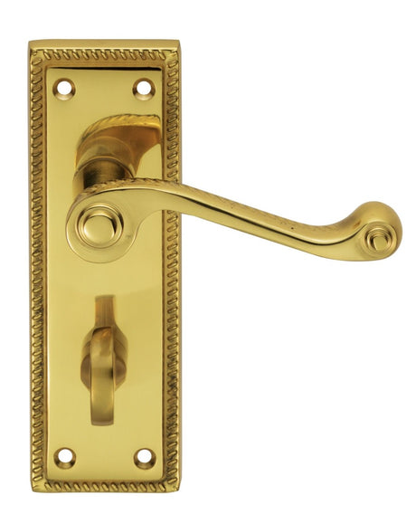 High quality image of Carlisle Brass - Georgian Lever on WC Backplate Contract - Polished Brass | Sku. cbg1wc | Trade Door Handles.