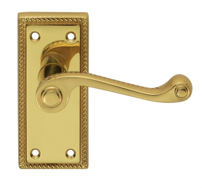 High quality image of Carlisle Brass - Georgian Lever on Latch Backplate Contract - Polished Brass | Sku. cbg2 | Trade Door Handles.