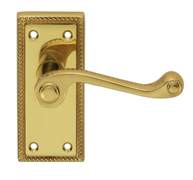 High quality image of Carlisle Brass - Georgian Lever on Latch Backplate Contract - Polished Brass | Sku. cbg2 | Trade Door Handles.