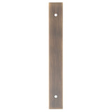 High quality image of Alexander & Wilks - Rectangular Cabinet Pull Backplate 168X22X3mm - 128mm C/C - Antique Brass | Sku. awbp128ab | Trade Door Handles.