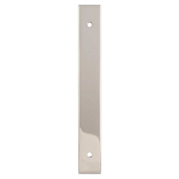 High quality image of Alexander & Wilks - Rectangular Cabinet Pull Backplate-Polished Nickel-168X22X3mm - 128mm C/C | Sku.AWBP128PN | Trade Door Handles.