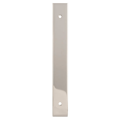High quality image of Alexander & Wilks - Rectangular Cabinet Pull Backplate-Polished Nickel-168X22X3mm - 128mm C/C | Sku.AWBP128PN | Trade Door Handles.