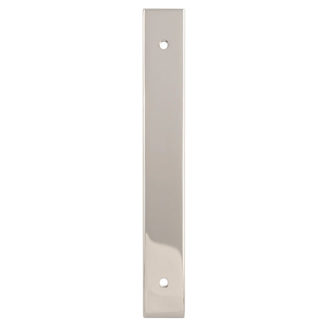 High quality image of Alexander & Wilks - Rectangular Cabinet Pull Backplate-Polished Nickel-168X22X3mm - 128mm C/C | Sku.AWBP128PN | Trade Door Handles.