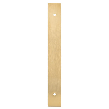 High quality image of Alexander & Wilks - Rectangular Cabinet Pull Backplate-Satin Brass Pvd-168X22X3mm - 128mm C/C | Sku.AWBP128SBPVD | Trade Door Handles.