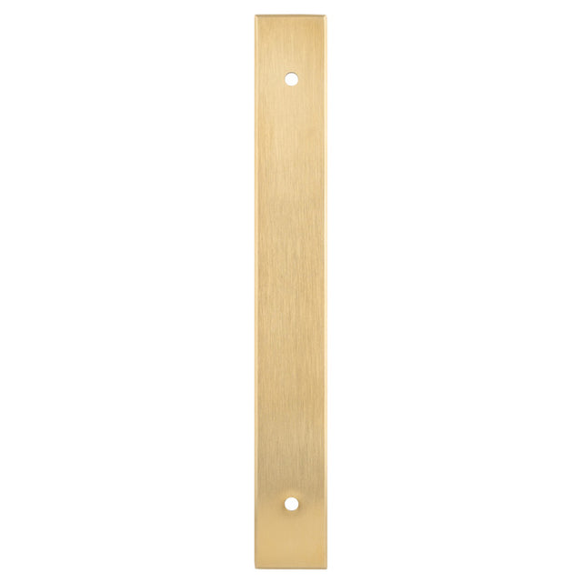 High quality image of Alexander & Wilks - Rectangular Cabinet Pull Backplate-Satin Brass Pvd-168X22X3mm - 128mm C/C | Sku.AWBP128SBPVD | Trade Door Handles.