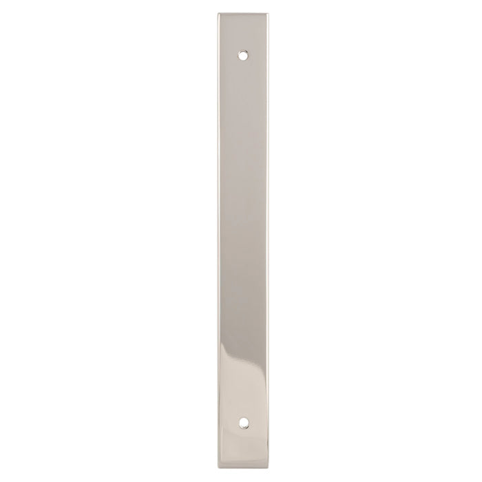 High quality image of Alexander & Wilks - Rectangular Cabinet Pull Backplate-Polished Nickel-200X22X3mm - 160mm C/C | Sku.AWBP160PN | Trade Door Handles.