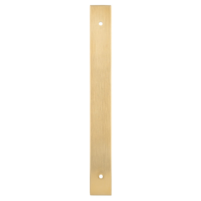 High quality image of Alexander & Wilks - Rectangular Cabinet Pull Backplate-Satin Brass Pvd-200X22X3mm - 160mm C/C | Sku.AWBP160SBPVD | Trade Door Handles.