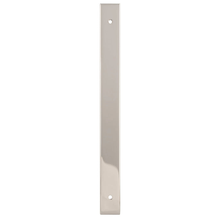 High quality image of Alexander & Wilks - Rectangular Cabinet Pull Backplate-Polished Nickel-232X22X3mm - 192mm C/C | Sku.AWBP192PN | Trade Door Handles.
