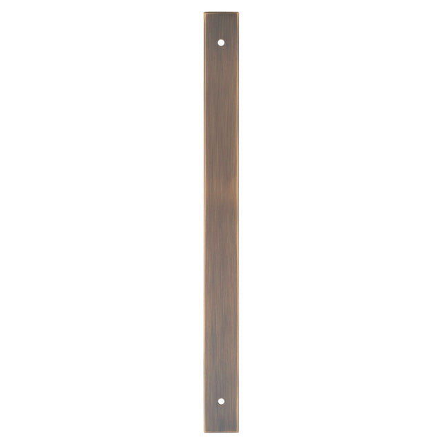 High quality image of Alexander & Wilks - Rectangular Cabinet Pull Backplate 264X22X3mm - 224mm C/C - Antique Brass | Sku.AWBP224AB | Trade Door Handles.