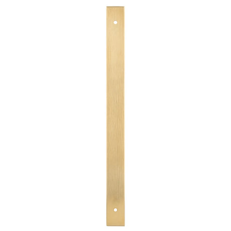 High quality image of Alexander & Wilks - Rectangular Cabinet Pull Backplate-Satin Brass Pvd-264X22X3mm - 224mm C/C | Sku.AWBP224SBPVD | Trade Door Handles.