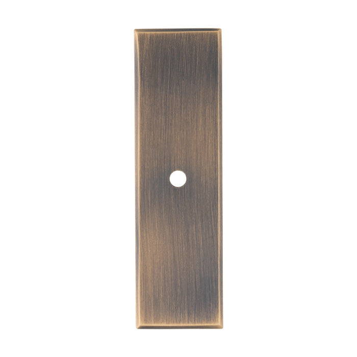 High quality image of Alexander & Wilks - Rectangular Cabinet Knob Backplate-Antique Brass | Sku.AWBP76AB | Trade Door Handles.