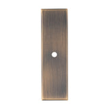 High quality image of Alexander & Wilks - Rectangular Cabinet Knob Backplate-Antique Brass | Sku. awbp76ab | Trade Door Handles.