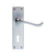 High quality image of Carlisle Brass - Contract Victorian Scroll Lever on Lock Backplate - Satin Chrome | Sku. cbs54sc | Trade Door Handles.
